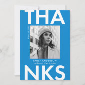 Carte De Remerciements Grad Grad Blue Photo Grad Grad (Devant)