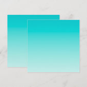 Carte De Remerciements gradient aqueux turquoise (Devant / Derrière)