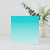 Carte De Remerciements gradient aqueux turquoise (Debout devant)