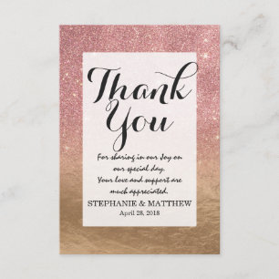 Carte De Remerciements Gradient d'Ombre d'aluminium emietté par parties