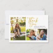 Carte De Remerciements Graduation 2024 Simple Gold-Lettered Graduate (Devant)