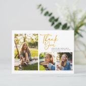 Carte De Remerciements Graduation 2024 Simple Gold-Lettered Graduate (Debout devant)