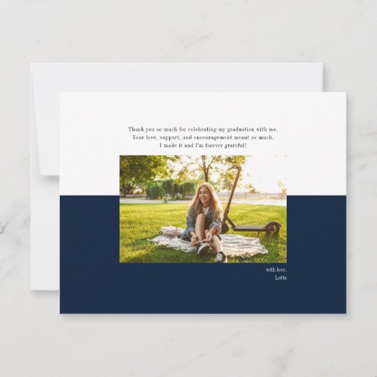 Carte De Remerciements Graduation 2025 Modern Script Graduate (Dos)