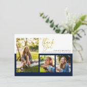 Carte De Remerciements Graduation 2025 Photo Collage Script (Debout devant)