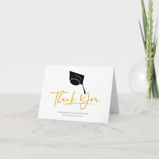 Carte De Remerciements Graduation 2025 Photo Grad Script (Devant)