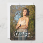 Carte De Remerciements Graduation 2025 Script Photo Grad Party (Devant)