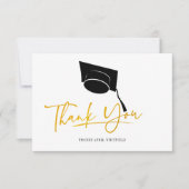 Carte De Remerciements Graduation Cap and Tassel Faux Gold (Devant)