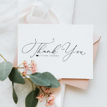 Carte De Remerciements Graduation de la calligraphie de Black Whimsical<br><div class="desc">Envoyez des remerciements avec ce carte de remerciements de graduation personnalisable. Il présente la calligraphie lunaire et la typographie classique. Personnalisez en ajoutant vos détails. Cet élégant carte de remerciements de graduation est disponible sur d'autres cartons.</div>