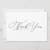 Carte De Remerciements Graduation de la calligraphie de Black Whimsical (Devant)