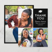 Carte De Remerciements Graduation de la grille de collage photo moderne (Devant / Derrière)