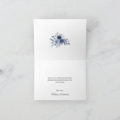 Carte De Remerciements Graduation de la Marine Blue Flowers (Intérieur)