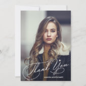 Carte De Remerciements Graduation de la photo de script moderne (Devant)