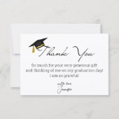 Carte De Remerciements graduation de script moderne 3 photo collage minim (Dos)