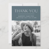 Carte De Remerciements Graduation d'Edge Blue Gray (Devant)