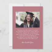 Carte De Remerciements Graduation du script de calligraphie cardiaque (Dos)