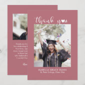 Carte De Remerciements Graduation du script de calligraphie cardiaque (Devant / Derrière)