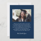 Carte De Remerciements Graduation du script de calligraphie cardiaque (Dos)