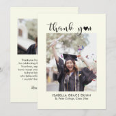 Carte De Remerciements Graduation du script de calligraphie cardiaque (Devant / Derrière)