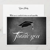 Carte De Remerciements Graduation du tableau de bord gris moderne (Devant / Derrière)