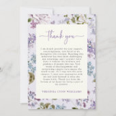 Carte De Remerciements Graduation Fleur sauvage violet (Devant)