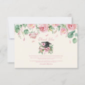 Carte De Remerciements Graduation florale rose (Devant)