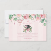 Carte De Remerciements Graduation florale rose moderne (Devant)