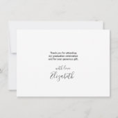 Carte De Remerciements Graduation Gold Casquette Love & Thanks Script mod (Dos)