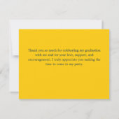 Carte De Remerciements Graduation jaune et bleu (Dos)