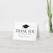 Carte De Remerciements Graduation minimale de la série noire moderne (Devant)