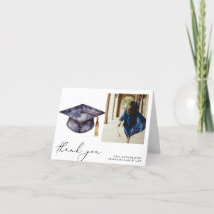 Carte De Remerciements Graduation minimaliste moderne en calligraphie