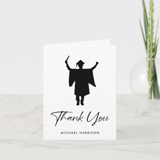 Carte De Remerciements Graduation moderne (Devant)