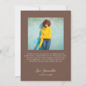 Carte De Remerciements Graduation moderne 2022 Photo Brown (Dos)