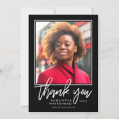 Carte De Remerciements Graduation moderne 2022 Photo Noir (Devant)