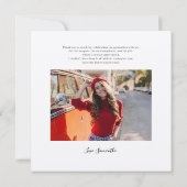 Carte De Remerciements Graduation Moderne 2025 Grad Photos (Dos)