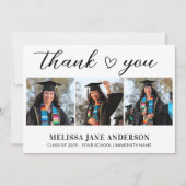 Carte De Remerciements Graduation moderne Custom Graduate Heart 3 Photo (Devant)