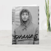 Carte De Remerciements Graduation moderne en pointillé noir photo (Devant)