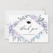 Carte De Remerciements Graduation Party Dusty Floral Script tendance (Devant)