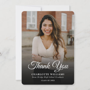 Carte De Remerciements Graduation photo moderne minimaliste