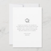 Carte De Remerciements Graduation Photo Script Coeurs Moderne Simple Bold (Dos)