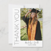 Carte De Remerciements Graduation photo verticale moderne (Devant)