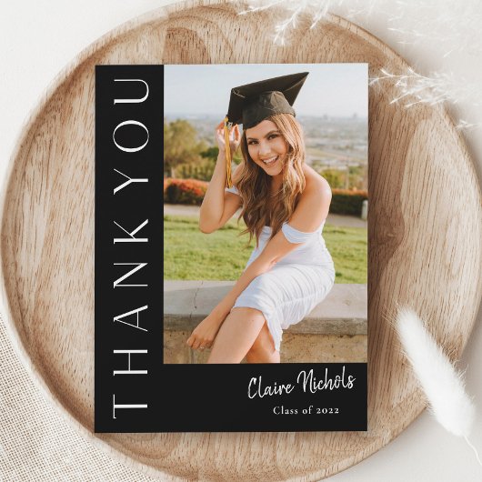 Carte De Remerciements Graduation photo verticale moderne