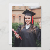 Carte De Remerciements Graduation Simple Photo Marine Bleu (Dos)