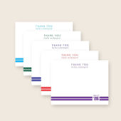 Carte De Remerciements Graduation Sporty Stripes Deep Blue