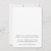 Carte De Remerciements GRADUY PARTY photo simple calligraphie noir (Dos)