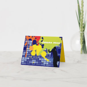 Carte De Remerciements Graffiti Artist Bar Bat Mitzvah Thank You Card