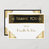 Carte de remerciements, grand Gatsby, élégant, (Devant / Derrière)
