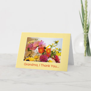Carte De Remerciements Grand-mère, je Merci...