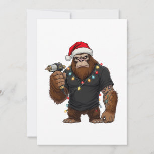 Carte De Remerciements Grand tatouage de Bigfoot Sasquatch Noël