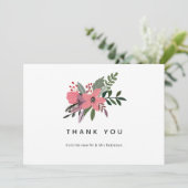 Carte De Remerciements Grandeur Moderne Fleur de Prunier et Rose (Debout devant)