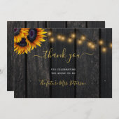 Carte De Remerciements Grange de tournesol rustique bois script douche nu (Devant / Derrière)